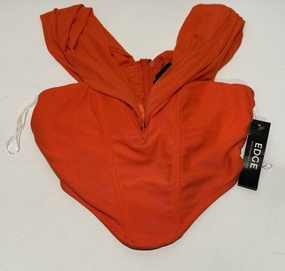 Womens Edge Sexy 2 Pieces Top & Bottom Size Small Orange