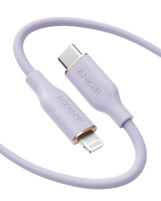 Anker 641 USB-C to Lightning Cable Purple MFi Certified (6ft, Flow, Silicone)
