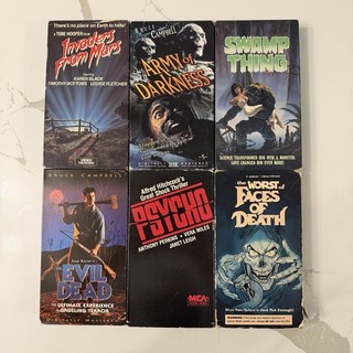 Horror VHS Lot of 6 Army Of Darkness Swamp Thing Evil Dead Psycho. No Mold