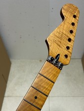 22 frets satin Roasted flame maple electric guitar neck Locking nut Left head