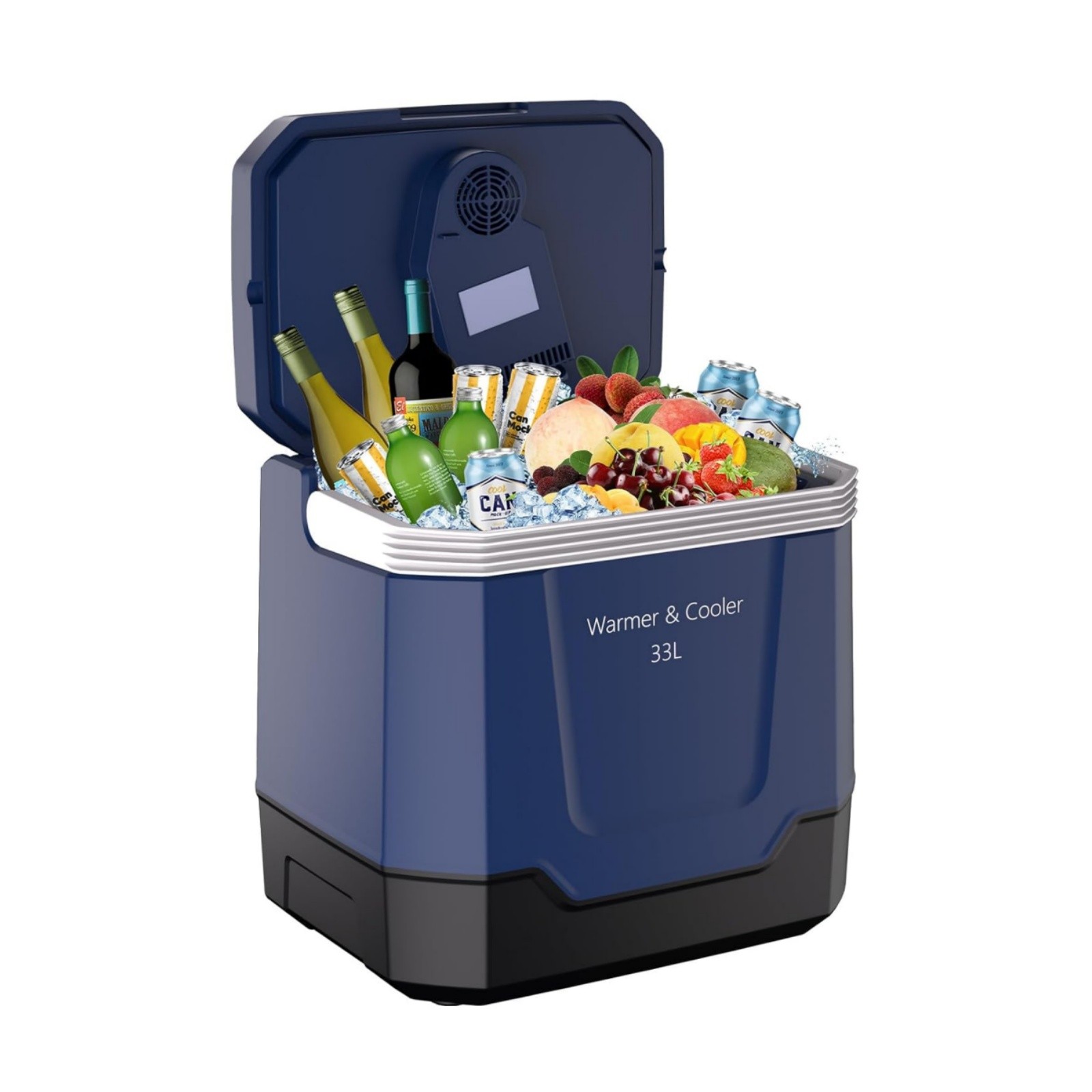 35Quart 33L Portable Electric Cooler Warmer 12V/110V Dual-Power Car Refrigerator