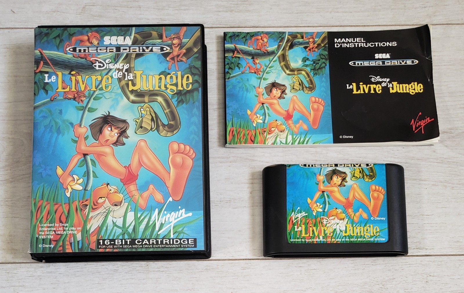 Jeu vintage sega megadrive Le livre de la jungle complet notice 