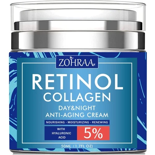 Retinol Cream for Face - Facial Moisturizer with Collagen and Hyaluronic Acid...