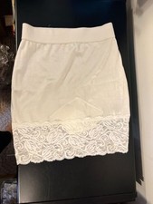 Vanity Fair Ivory Satin Half Slip with Lace Trim