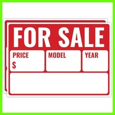 2PC For Sale Sign Car, 14 Inches by 10 Inches - 20 mil Polystyrene Plastic - ...