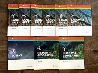 LIFEPAC Language Arts, Science, History & Geography Grade 7 Unused Missing Units