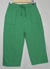 Women's NWOT Jennifer Lauren Pull-On Capri Pants Green Size Large
