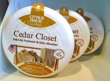 Citrus Magic Odor Absorbing Solid Air Freshener for Closets Cedar 8-Ounce 3-PACK