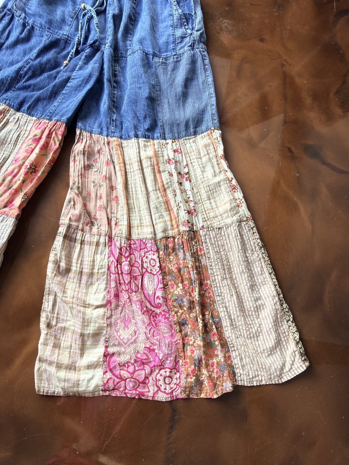 Young Thread Pull On  Denim Patchwork Pant Small … - image 14