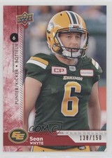 2018 Upper Deck CFL Red 138/150 Sean Whyte #8 r6v