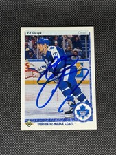 Ed Eddie Olczyk 1990-91 Upper Deck Toronto Maple Leafs Signed Auto Card #222 COA