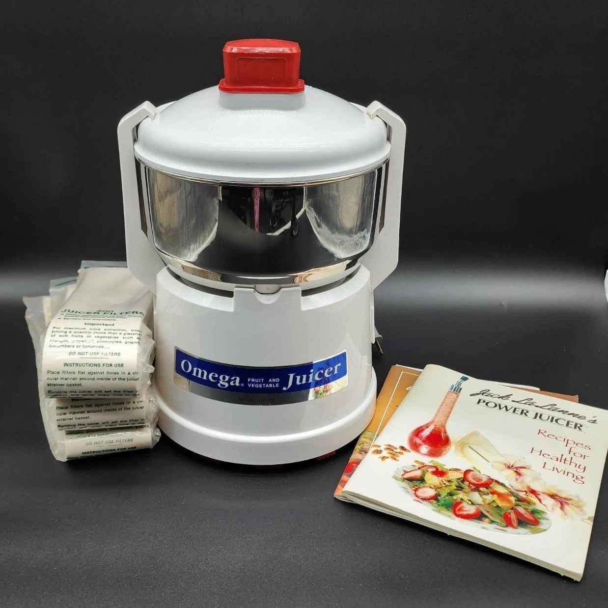 VTG Omega Juicer White Model 1000 Fruit/Veg Centrifugal Stainless Steel USA