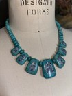 Vintage Jay King Sterling Silver Turquoise Opal Inlay Mosaic Necklace — photo 2