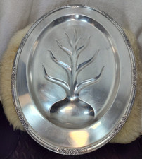 VINTAGE INTERNATIONAL SILVER CO SERVING TRAY SILVERPLATE CAMILE 6010 TREE & WELL