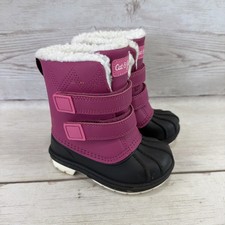 Cat Jack Winter Snow Boots Toddler Girls Pink Warm Faux Fur Thermolite Size 6