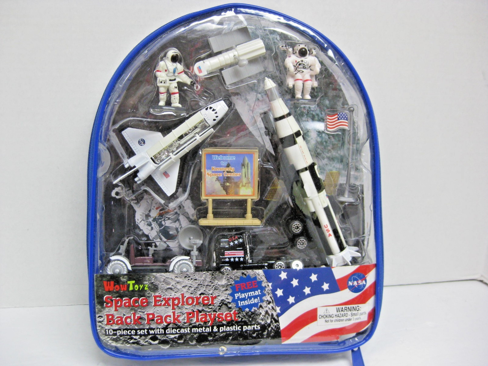 WOW TOYZ NASA SPACE EXPLORER 10 PIECE KIDS BACKPACK PLAYSET, NEW