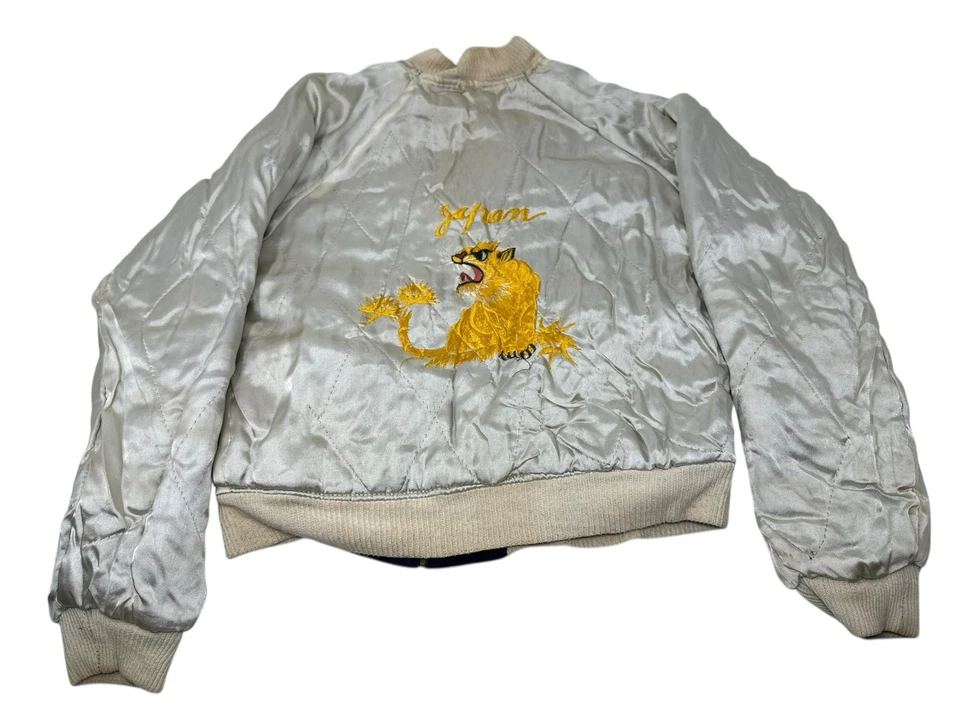 Vintage Japan Sukajan Reversible Souvenir Jacket Tiger Eagle Dragon Sz Small 50s - Image 4 of 4