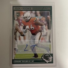 2024 Score Leonard Taylor III #396 Signatures RC Auto Jets