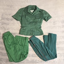 Vintage 1950s or 60s Girl Scouts Uniform -3 Pc- 1 Top, 2 Flared Pants Youth Size
