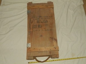Vintage US Military Wood Crate "Rocket Ammunition W/ Smoke Projectiles" EMPTY