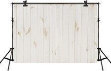 7X5Ft/2.2X1.5M White Wood Backdrops Wooden Backgrounds for Photography Studio