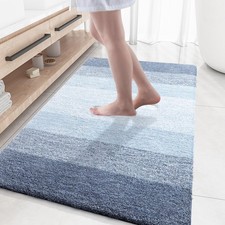 OLANLY Large Bathroom Rugs Mat 59x35, Extra Soft Absorbent 59" X 35", Blue