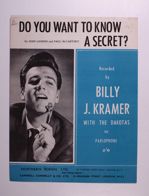 Billy J Kramer The Dakotas Sheet Music Original Do You Want To Know A Secret?