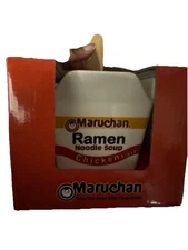 Maruchan Ceramic Take Out Bowl with Chopsticks Ramen Noodle Bowl