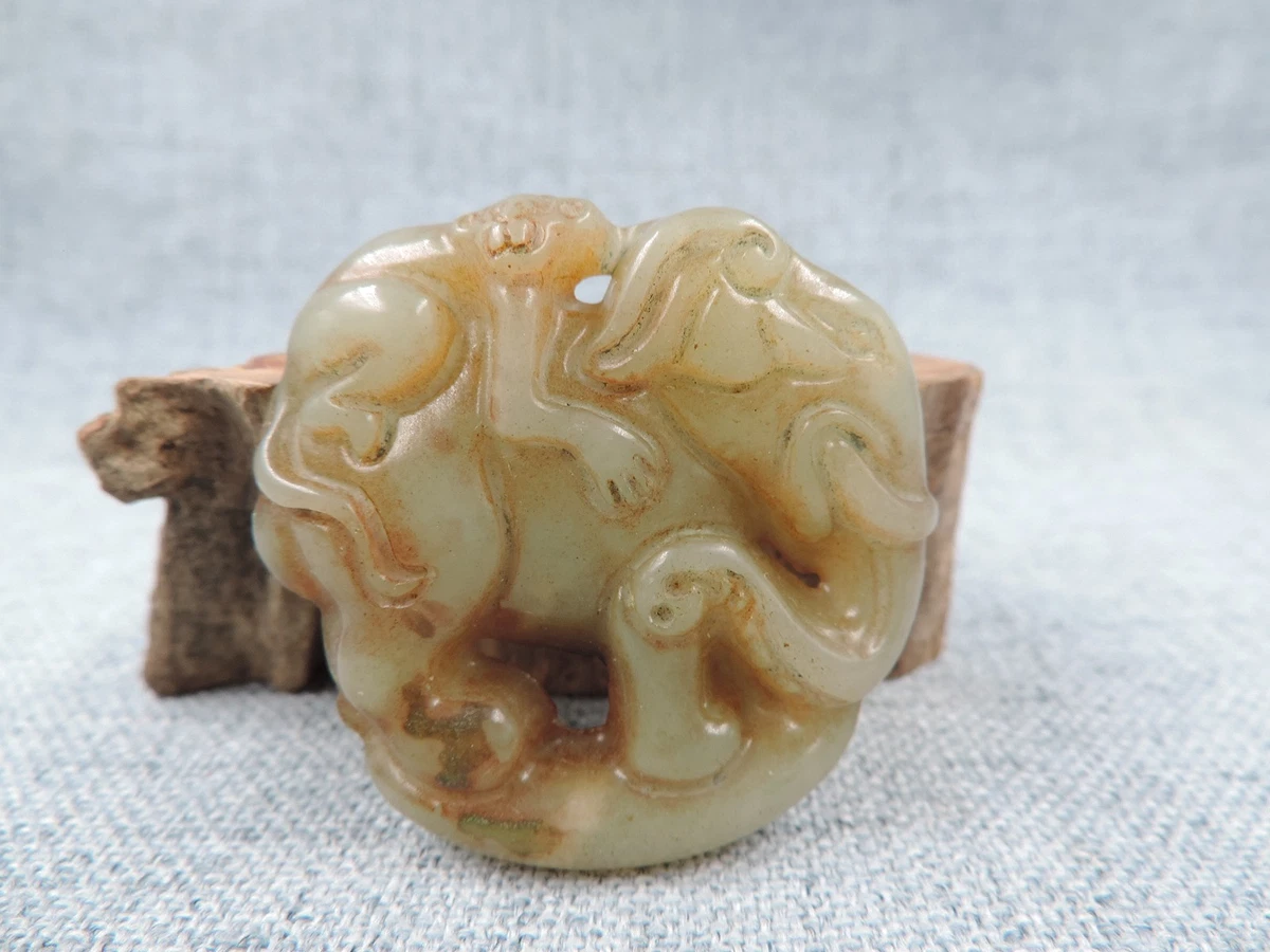 古董原始玉石古董中国大象雕像、雕像| eBay