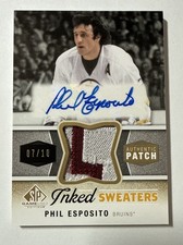 2014/15 UD SP Game Used Phil Esposito Inked Sweaters Auto Patch 07/10 IS-PE HOF