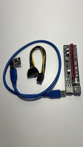 Lot 11. PCI-E Riser For Bitcoin Litecoin ETH Coin Mining 6 PIN Powered PCIE
