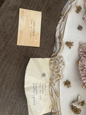 Muller & Co. Volkstedt Porcelain Decorative Figurine White Gold Pink 1907-1949