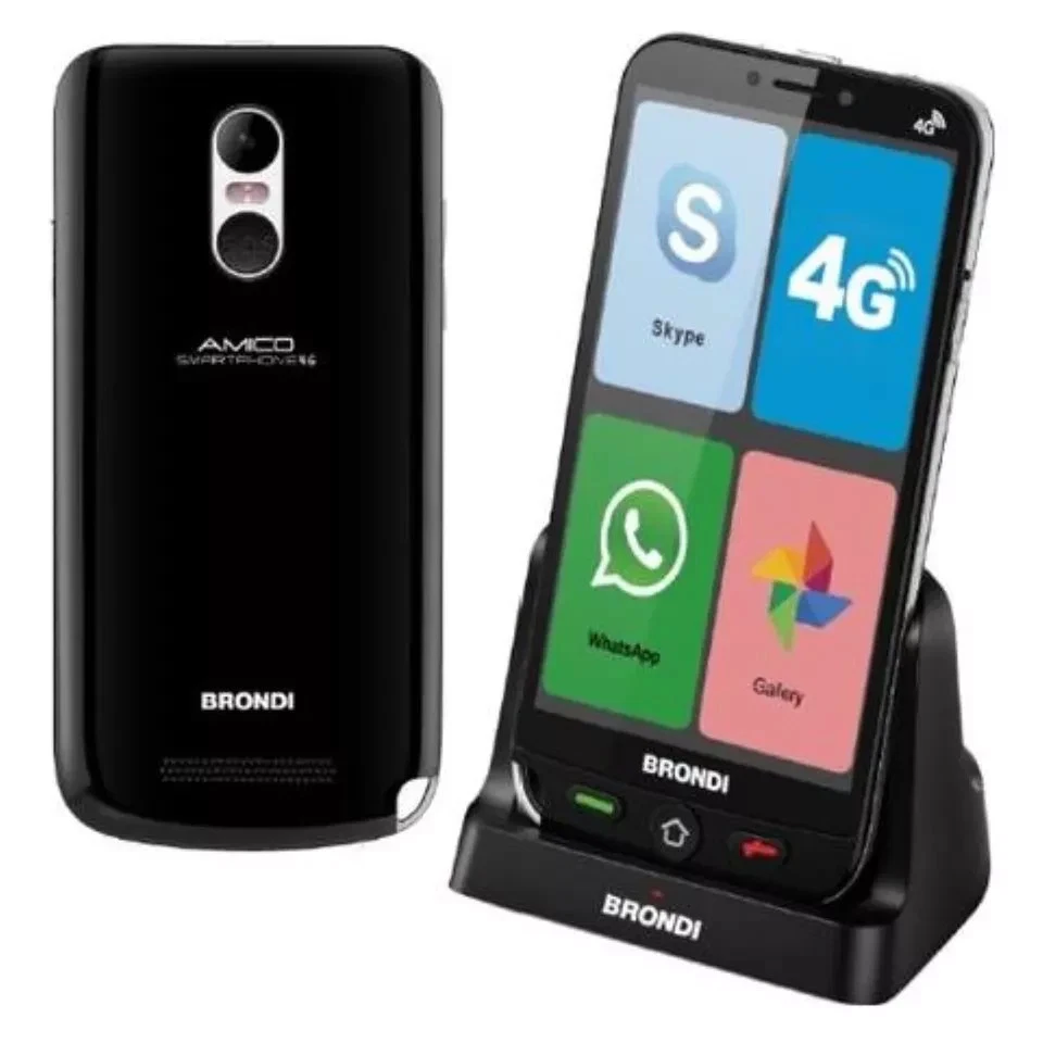 Custodia UNIVERSALE per BRONDI AMICO SMARTPHONE 4G Cover LIBRO STAND portafoglio - Immagine 4 di 4