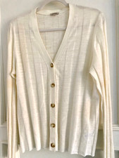 JIGSAW Linen/cotton ribbed summer cardigan. Large. NWOT.
