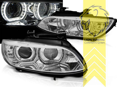 LED Angel Eyes Scheinwerfer für BMW E92 Coupe E93 Cabrio chrom XENON für AFS