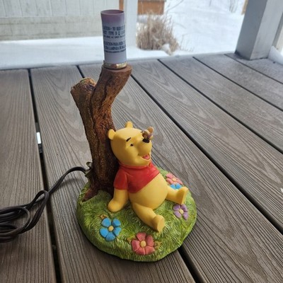 Vintage Winnie the Pooh Tree Flowers Bee Nursery Table Lamp *NO SHADE* - Works!