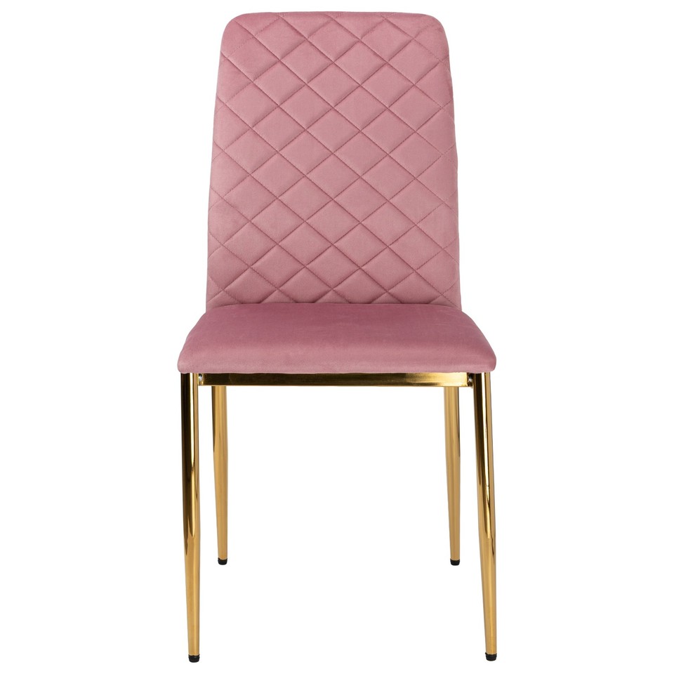 Fauteuil MAVERIK en velours rose doré recouvert de velours