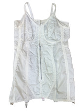 Vintage Women's Venus White Nylon Full Merry Widow Corset with Lace Plus Size 44