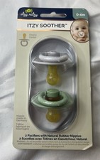 Itzy Ritzy Natural Rubber Pacifiers 0-6m ITZY SOOTHER New White  Mint Green