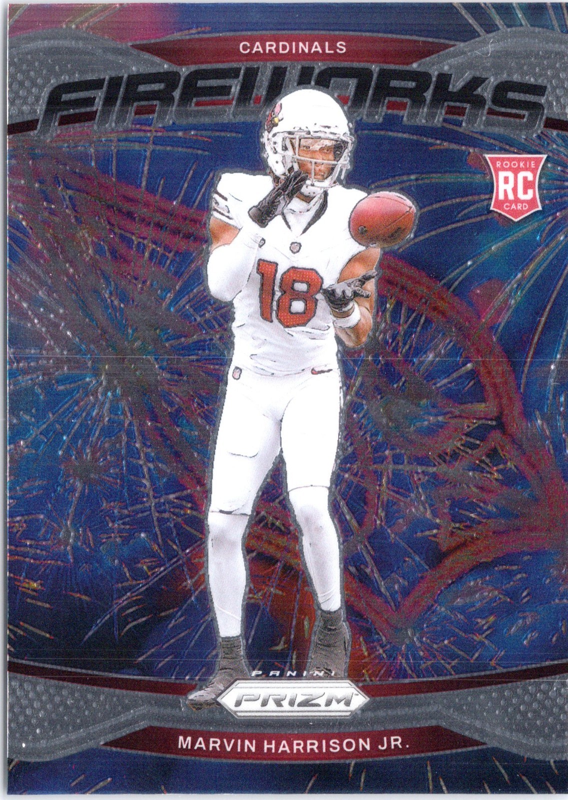 2024 Panini Prizm - Fireworks Marvin Harrison Jr. #20 Silver Prizm (RC)