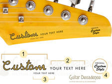 Custom Vintage Spaghetti Guitar Headstock Waterslide Decals