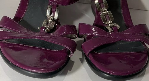 Mootsies Tootsies para mujer SIze 11M púrpura patente cuero correa honda cuña - Imagen 4 de 12