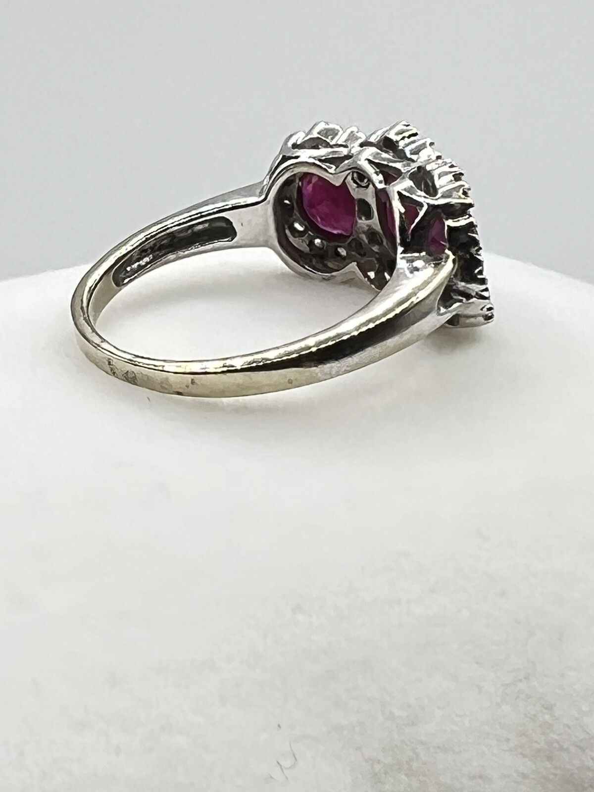 Ruby and Diamond White Gold Ring - image 4