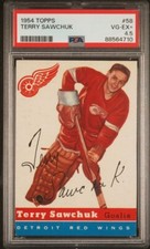 1954 Topps Terry Sawchuk PSA 4.5 VG-EX+ (JUST GRADED) #58 Detroit Red Wings