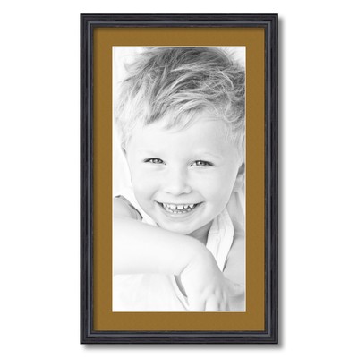 ArtToFrames Matted 16x28 Black Picture Frame with 2'' Mat, 12x24 Opening 4083