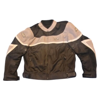 Tourmaster Motorcycle Draft Jacket Full Zip Black Gray Size Large Padded Armor