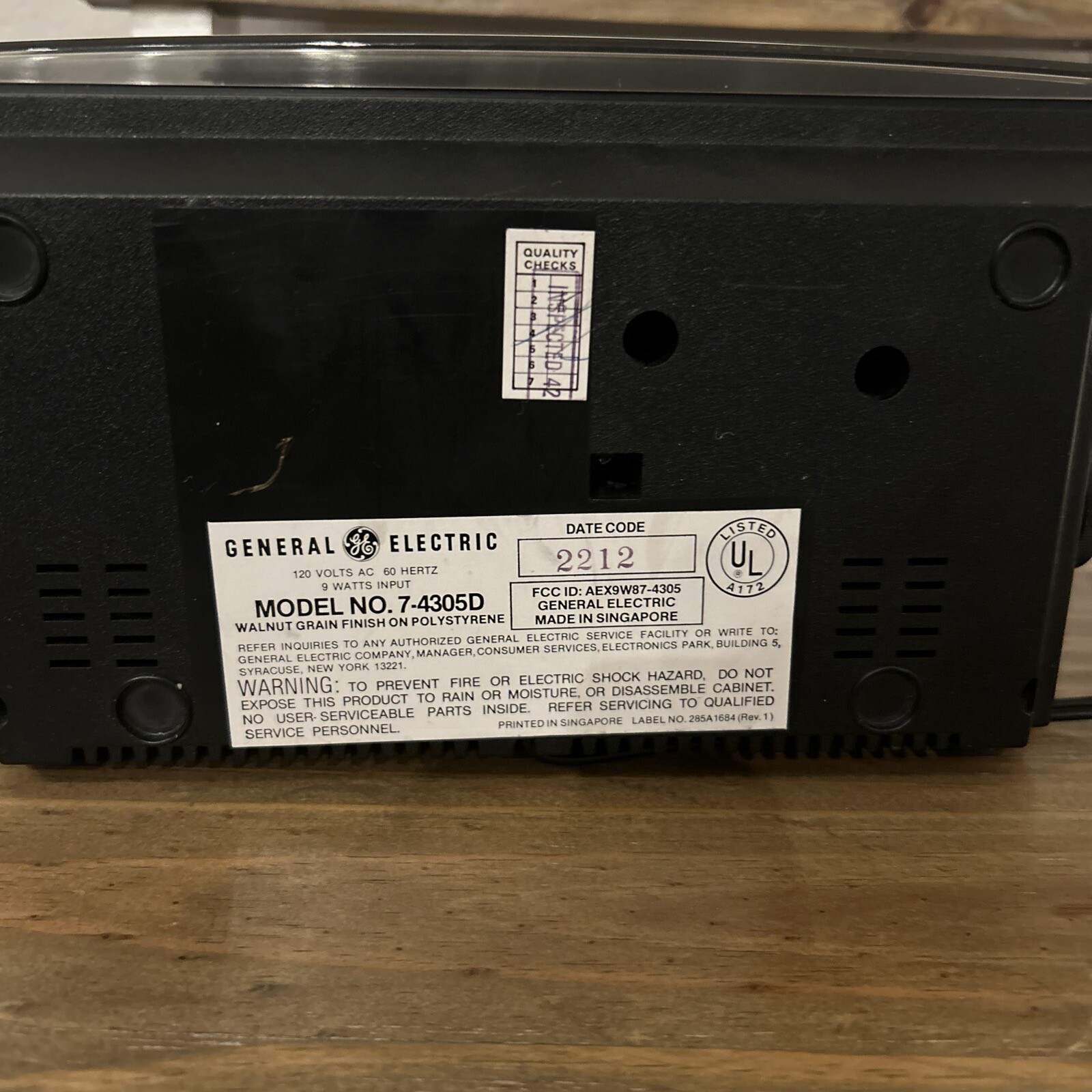 VINTAGE GENERAL ELECTRIC FLIP CLOCK ALARM RADIO 74305D eBay