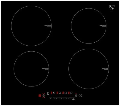 K&H German Designed 4 Burner 24" Induction Ceramic Cooktop 240V 6000W IN24-6004