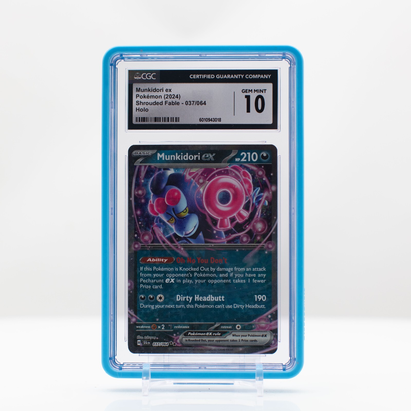 Pokemon Munkidori ex Holo #37 Shrouded Fable 2024 - CGC 10 Gem Mint