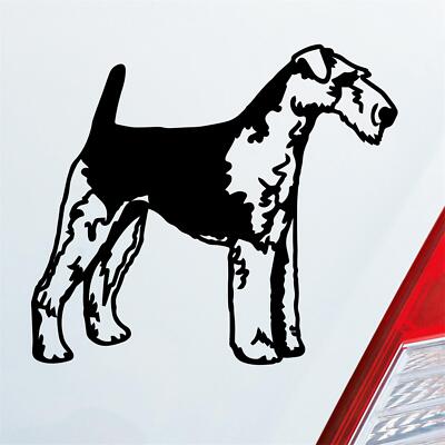 Auto Aufkleber Airedale Terrier Dog Tier Hund 12x10 cm Sticker Heckscheibenaufkl
